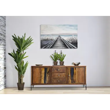 Malowany Obraz na Płótnie Pomost 120x3,8x80 cm